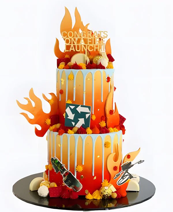 Корпоративный торт Огненный Фото