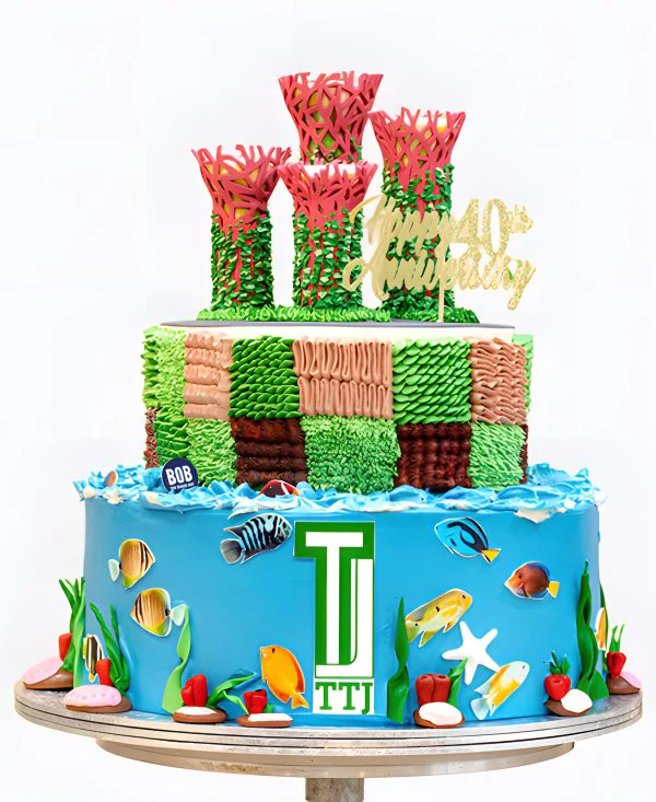 Корпоративный торт Подводный мир Фото