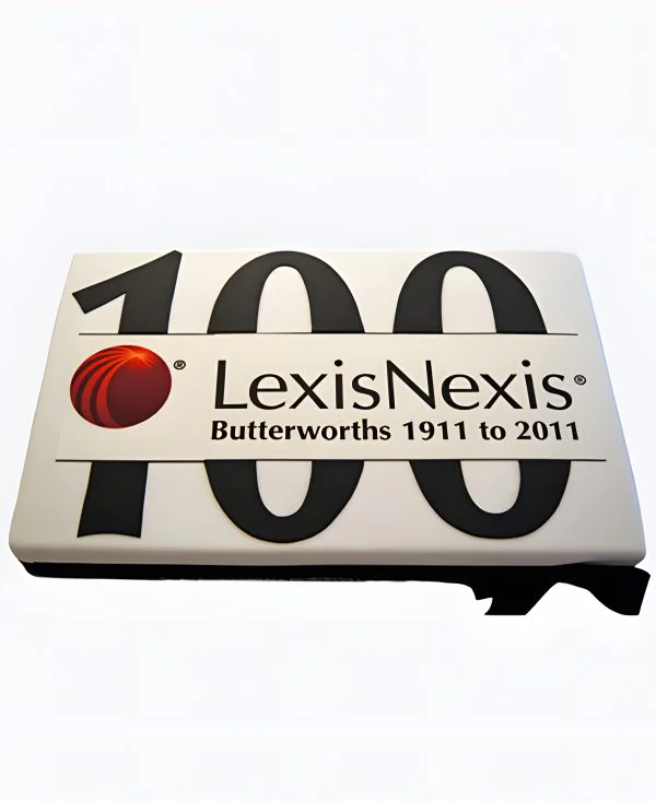 Корпоративный торт прямоугольный с лентой Корпоративный торт прямоугольный с лентой Фото