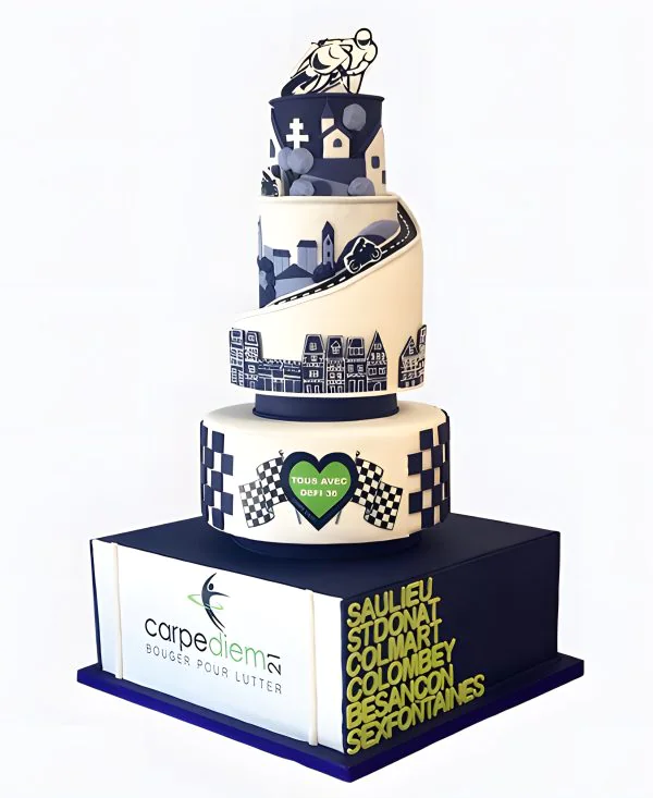 Корпоративный торт пятиярусный Мото Фото