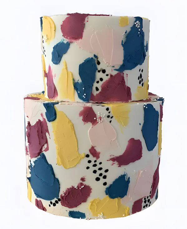 Корпоративный торт Разноцветные мазки Фото