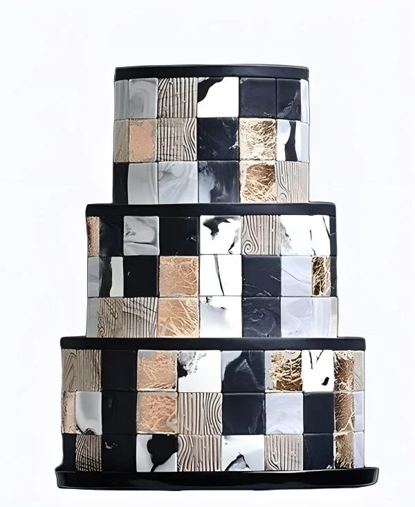 Корпоративный торт Рельефные квадраты Фото