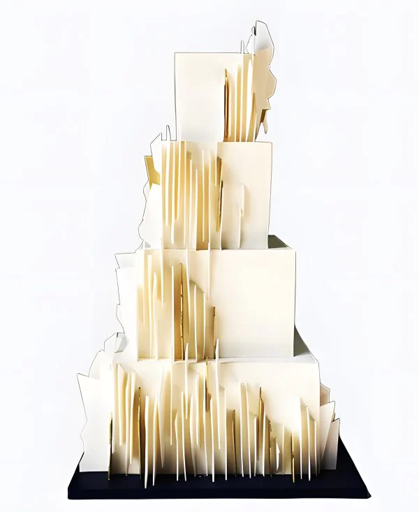 Корпоративный торт с 3D линиями Фото