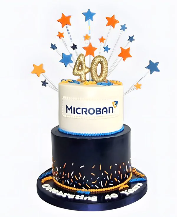 Корпоративный торт с цифрой и звездами Фото