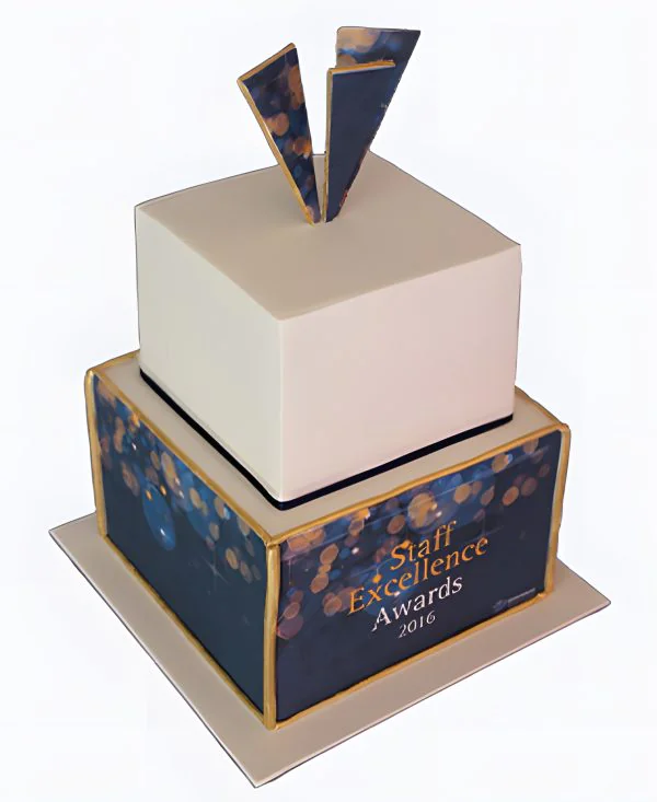 Корпоративный торт с фотопечатью боке Фото