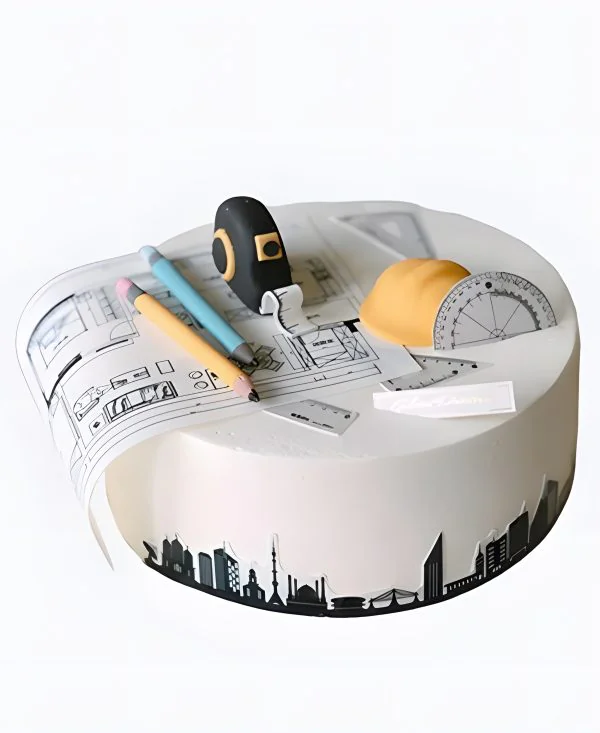 Корпоративный торт с измерительными инструментами Фото