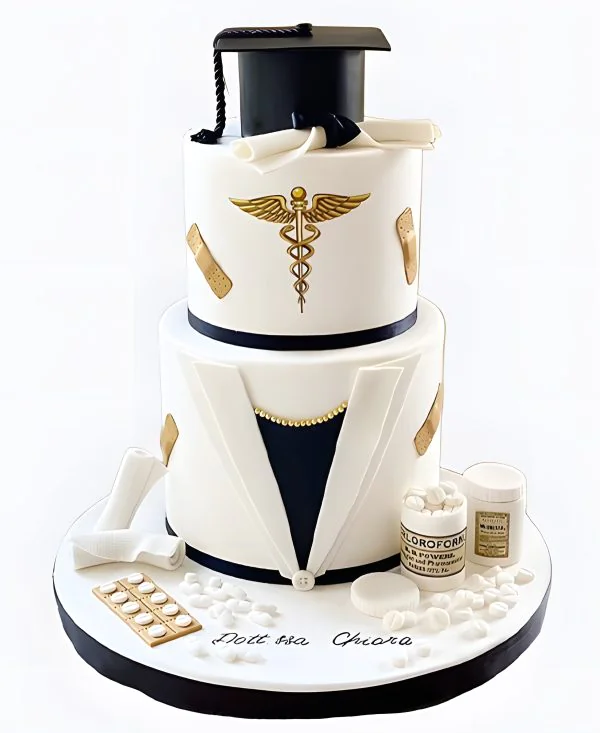 Корпоративный торт с таблетками и пластырями Фото