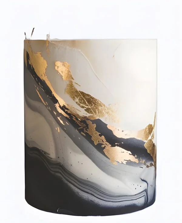 Корпоративный торт Серые разводы с золотом Фото