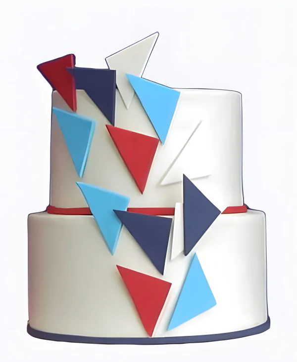 Корпоративный торт Яркие треугольники Фото