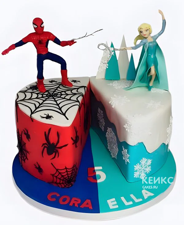 Красивый торт для двойняшек Фото