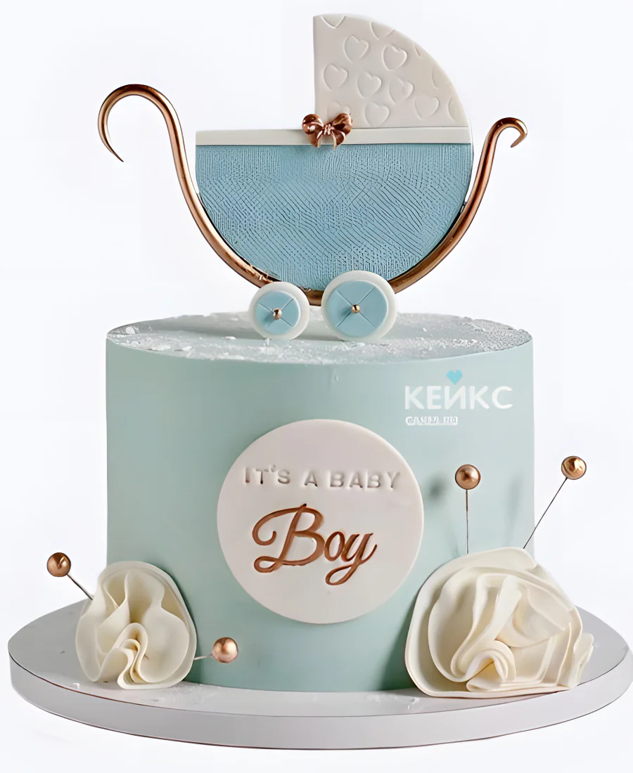 Красивый торт с коляской на рождение скоро буду Красивый торт с коляской на рождение скоро буду Фото