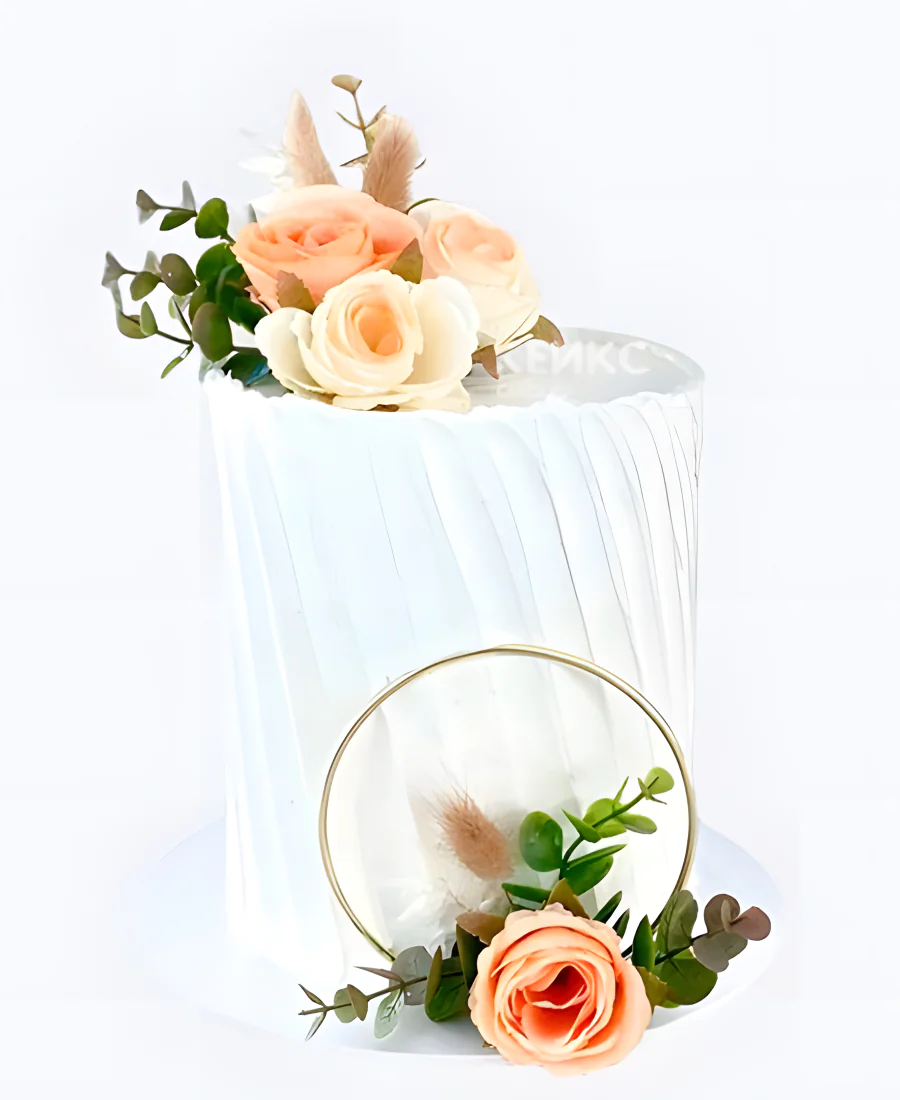 Кремовый свадебный торт роза на обруче Кремовый свадебный торт роза на обруче Фото