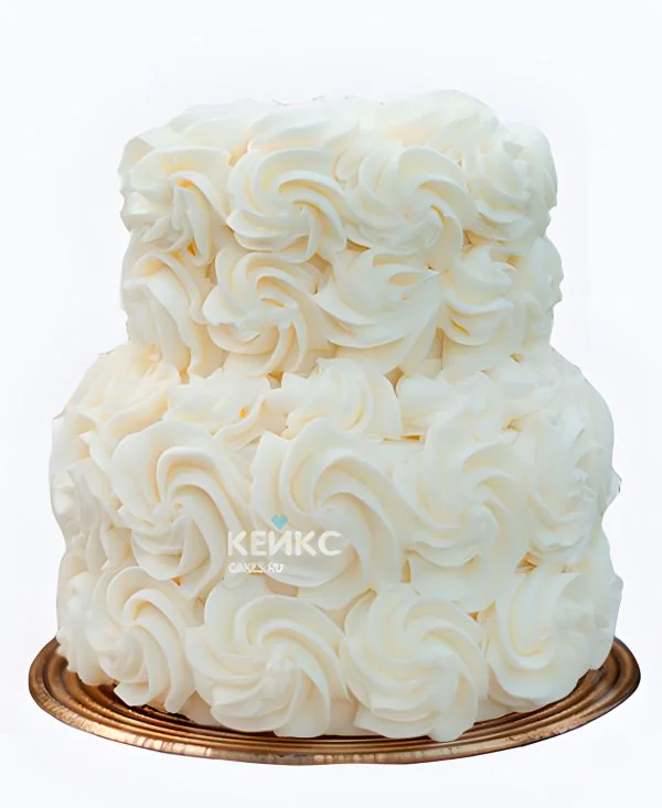 Кремовый свадебный торт Розы Фото