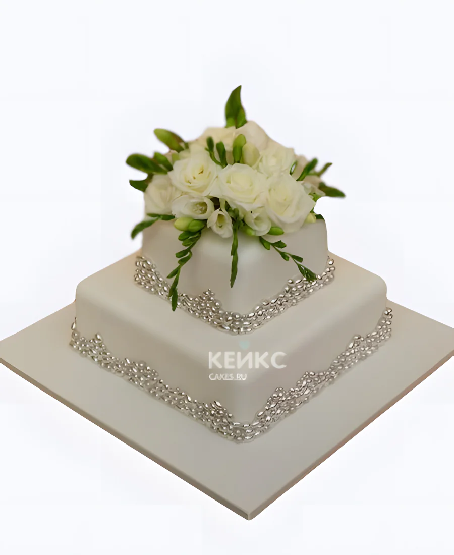 Квадратный свадебный торт Маленькая принцесса Квадратный свадебный торт Маленькая принцесса Фото