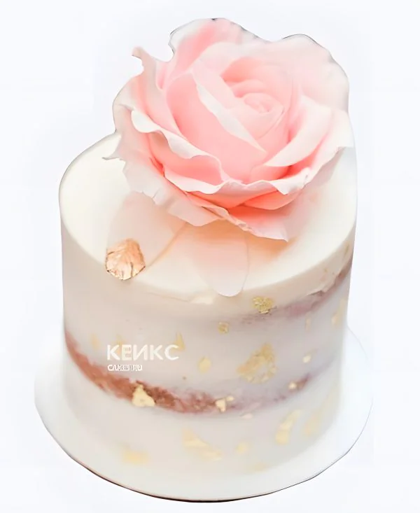 Маленький свадебный торт Розовая роза Маленький свадебный торт Розовая роза Фото