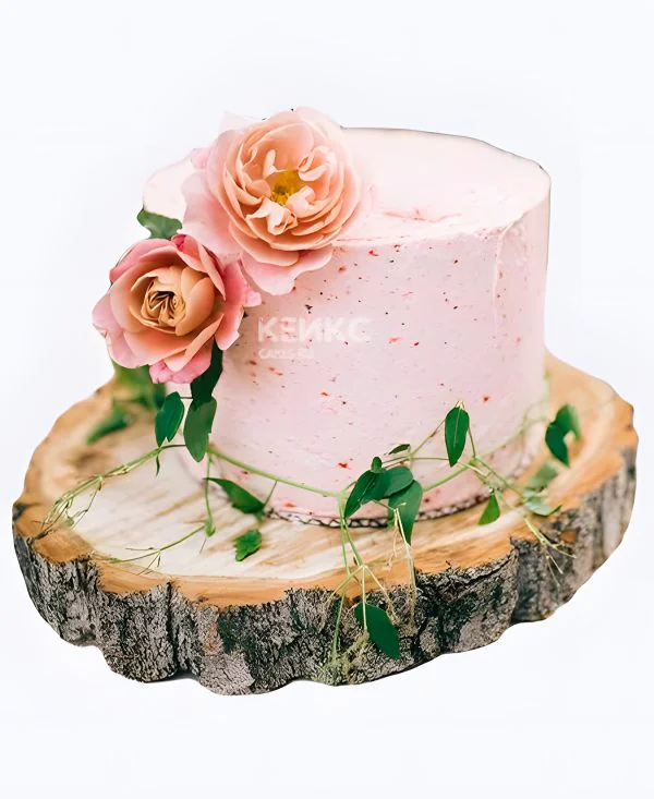 Маленький свадебный торт розы с веточкой Маленький свадебный торт розы с веточкой Фото