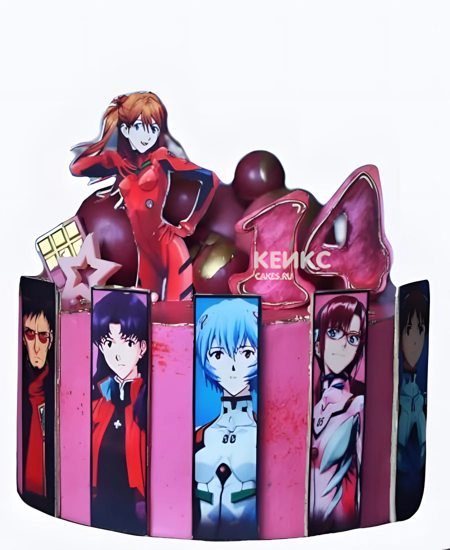 Малиновый торт на день рождения аниме Евангелион Малиновый торт на день рождения аниме Евангелион Фото