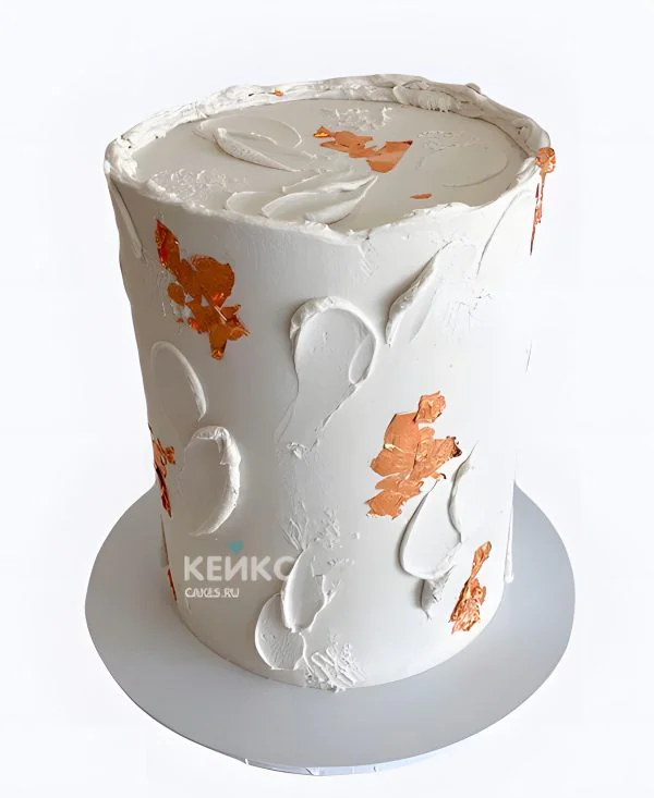 Минималистичный свадебный торт с ярким акцентом Фото