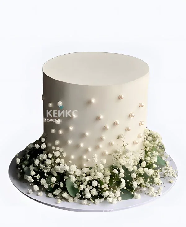 Белый свадебный торт минимализм Белый свадебный торт минимализм Фото