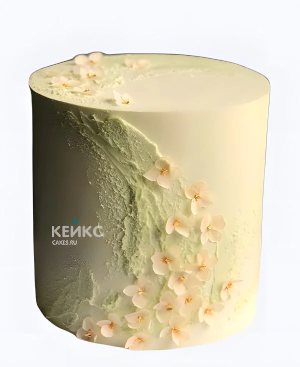 Минималистичный торт персикового цвета на свадьбу Фото