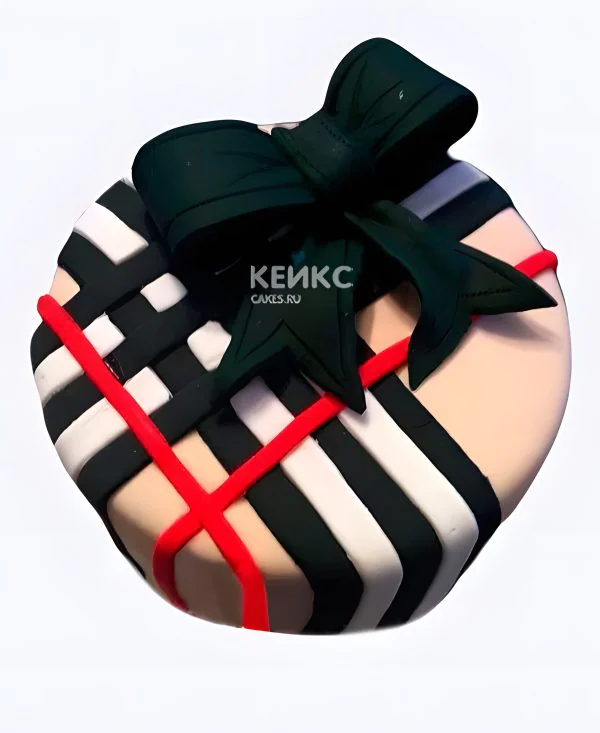 Минималистичный тортик с черным бантом Минималистичный тортик с черным бантом Фото