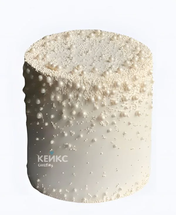 Минималистичный жемчужный торт на свадьбу Фото