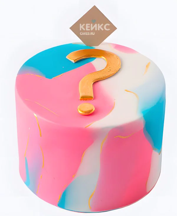 Мраморный гендер-торт Фото