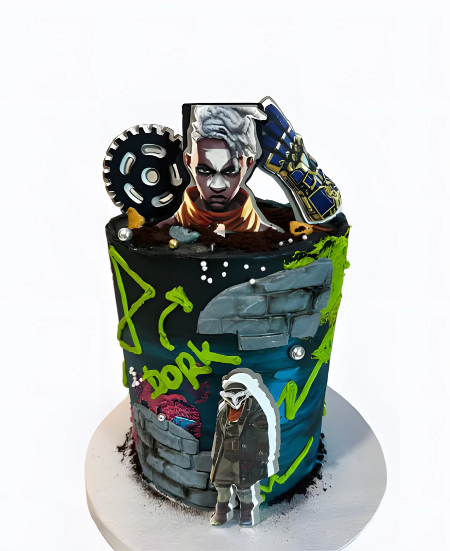 Необычный торт Аркейн на день рождения Фото