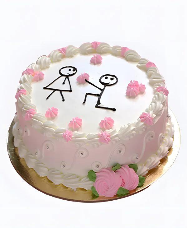 Нежный торт в стиле Ламбет на сватовство Нежный торт в стиле Ламбет на сватовство Фото