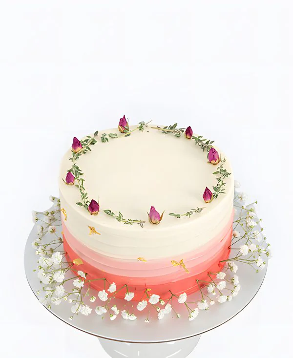 Нежный трендовый торт с гипсофилой на свадьбу Нежный трендовый торт с гипсофилой на свадьбу Фото