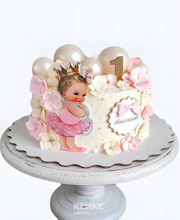 Очаровательный торт Принцессе с цветочками Очаровательный торт Принцессе с цветочками Фото