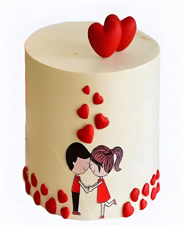 Очаровательный торт с влюбленными на сватовство Очаровательный торт с влюбленными на сватовство Фото