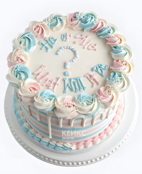 Полосатый гендер-торт Фото