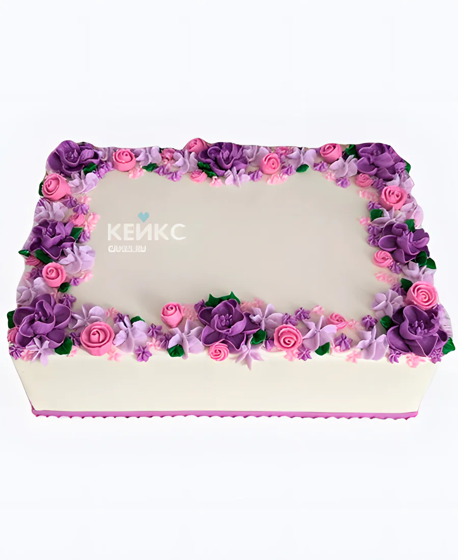 Прямоугольный торт на юбилей маме Фото