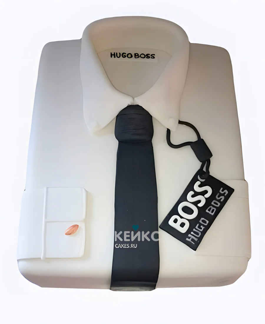 Прямоугольный торт на юбилей в виде рубашки с галстуком Прямоугольный торт на юбилей в виде рубашки с галстуком Фото