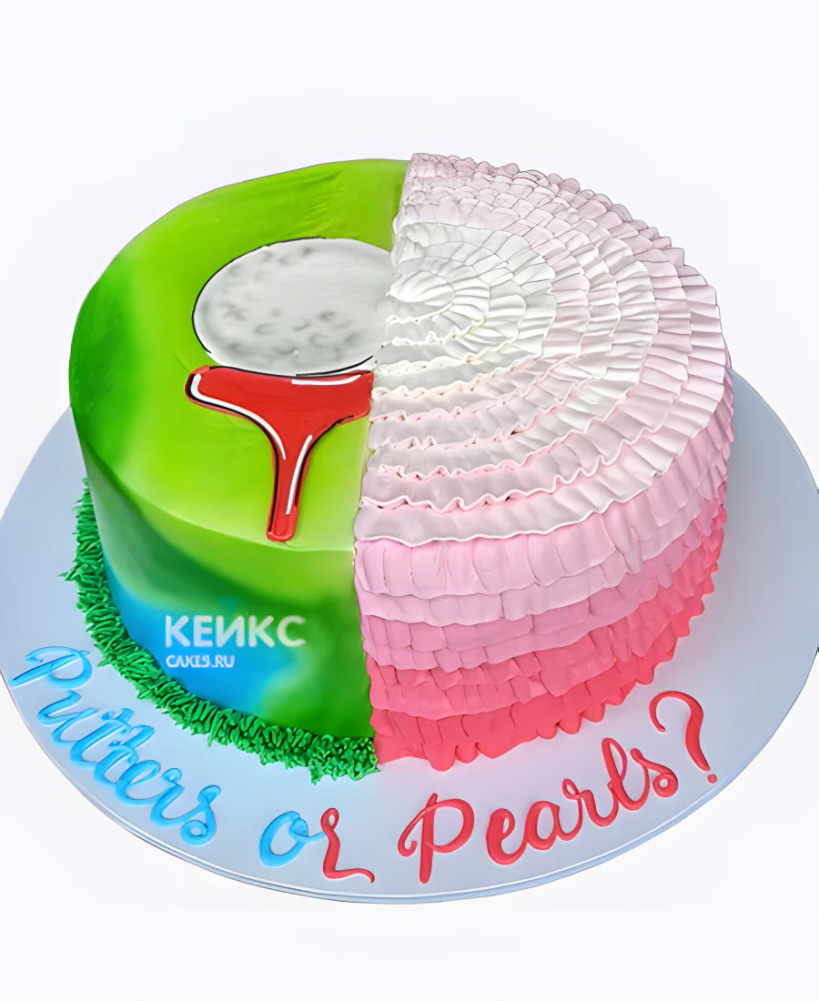 Прикольный гендер-торт с надписью Фото