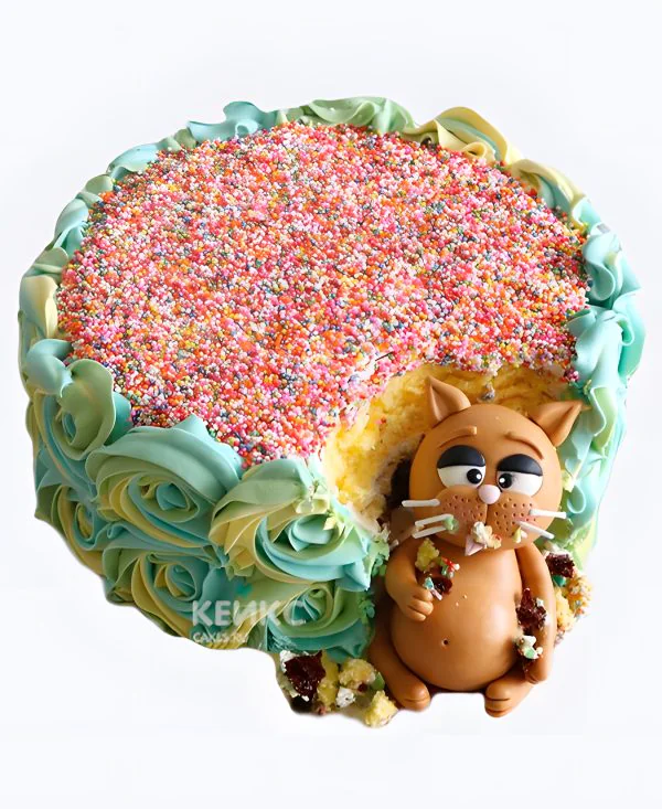 Торт девочке с прикольным котиком Торт девочке с прикольным котиком Фото