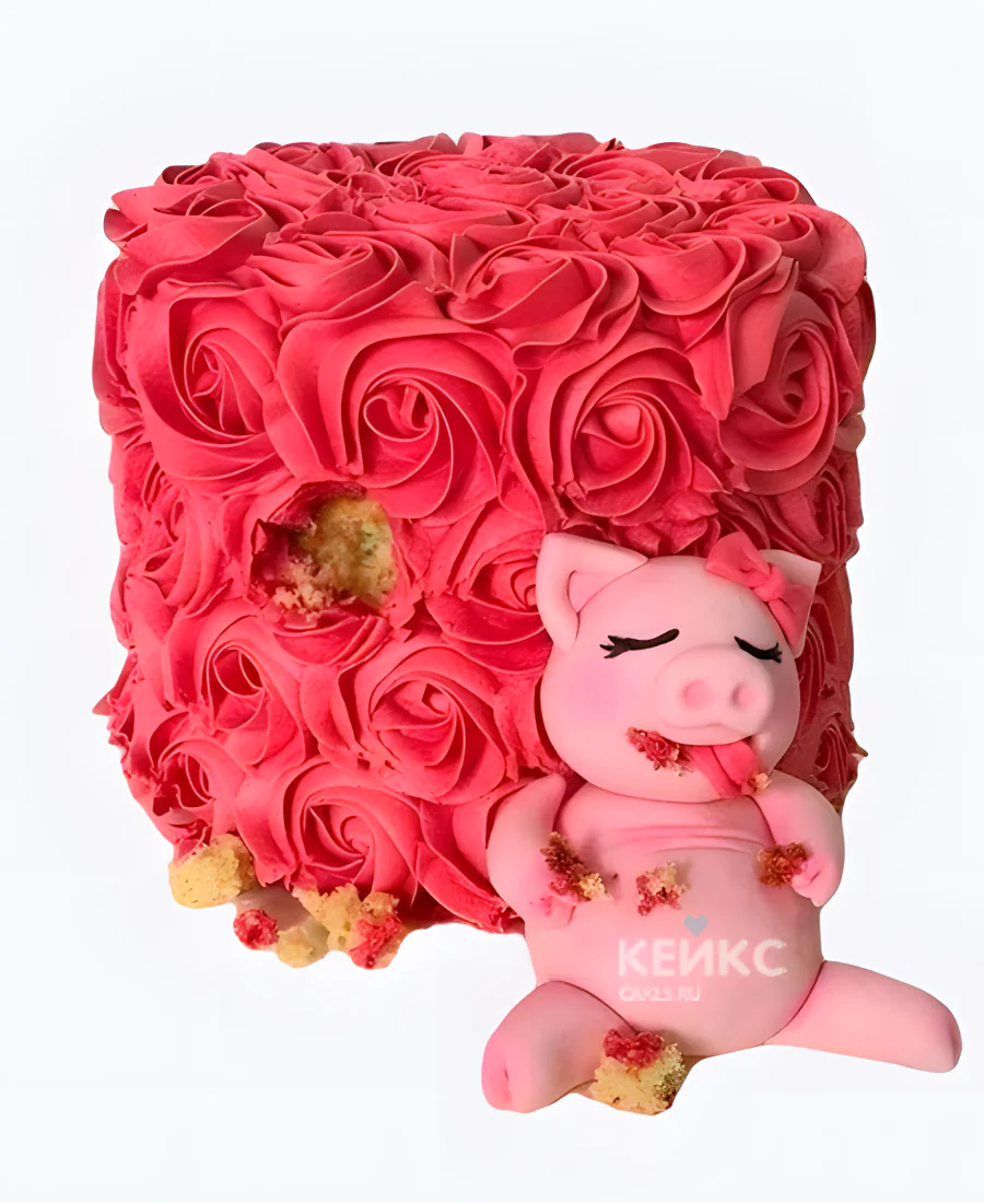 Прикольный торт на юбилей с хрюшкой Прикольный торт на юбилей с хрюшкой Фото