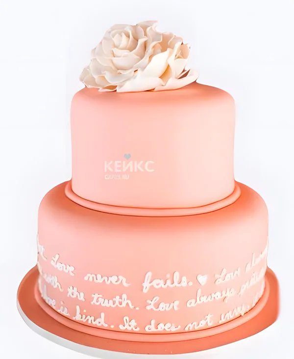 Пудровый свадебный торт Белая роза Пудровый свадебный торт Белая роза Фото