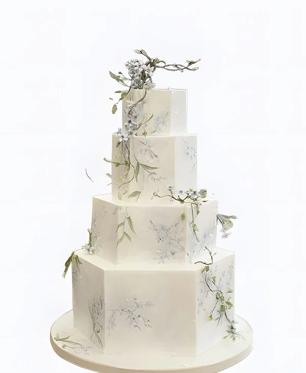 Расписной трендовый торт на свадьбу Расписной трендовый торт на свадьбу Фото