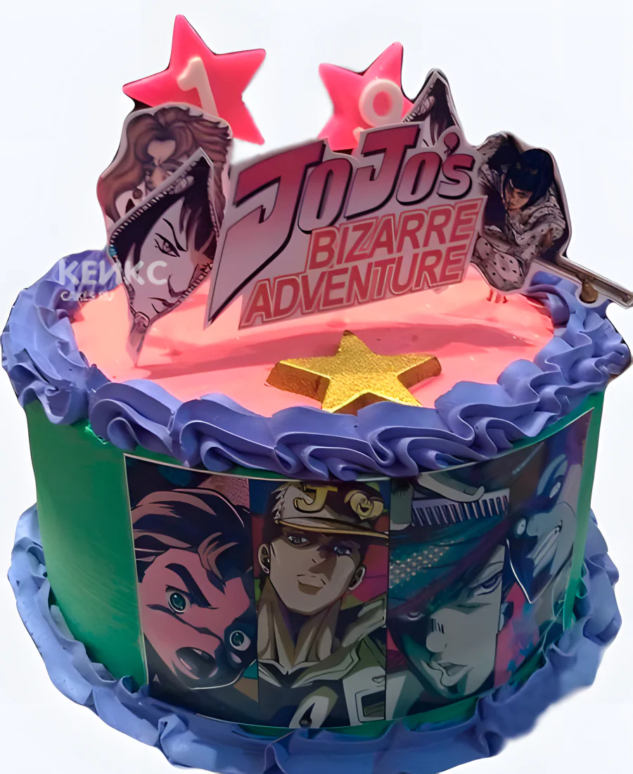 Разноцветный торт аниме Невероятные приключения ДжоДжо Разноцветный торт аниме Невероятные приключения ДжоДжо Фото