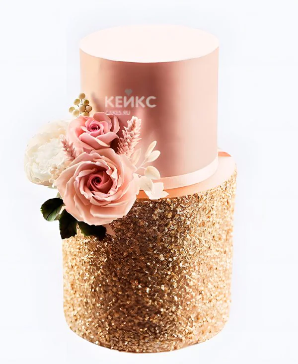 Розовый свадебный торт «Блеск» Фото