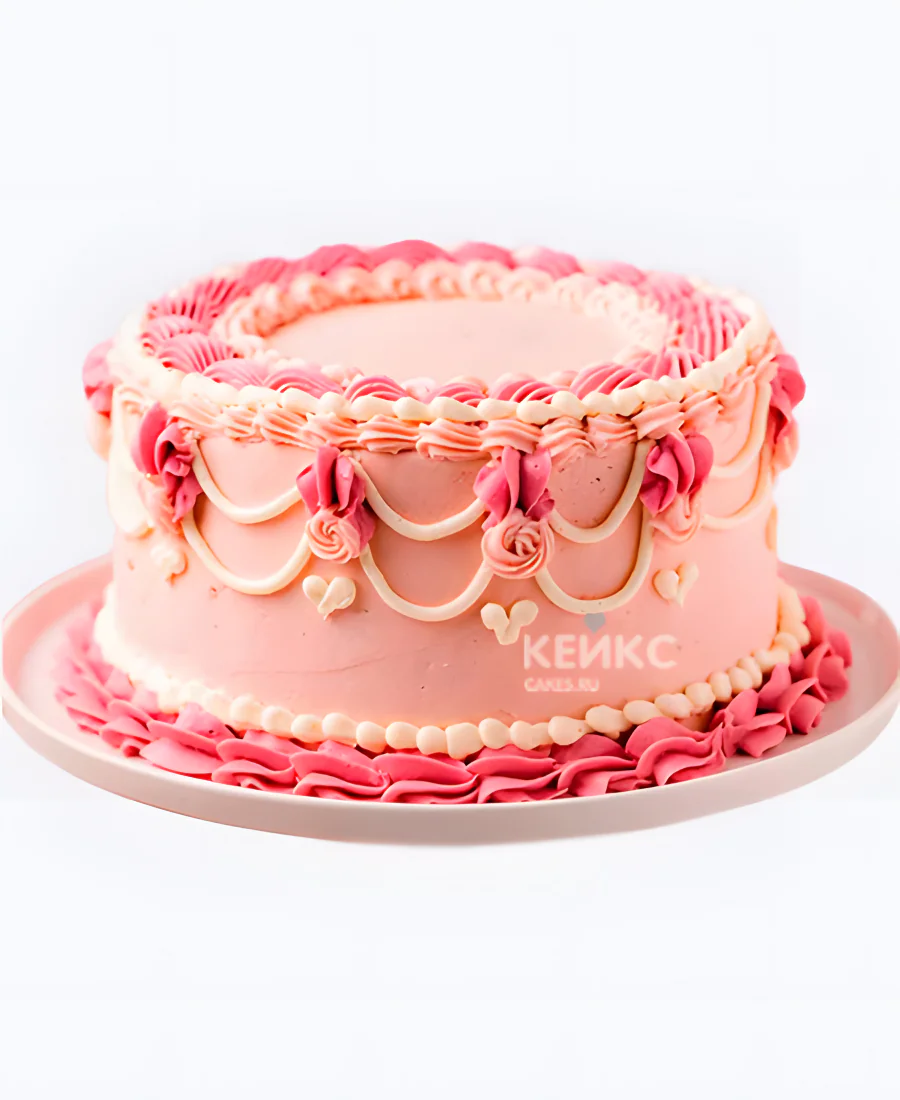 Розовый торт на день рождения девочке Розовый торт на день рождения девочке Фото