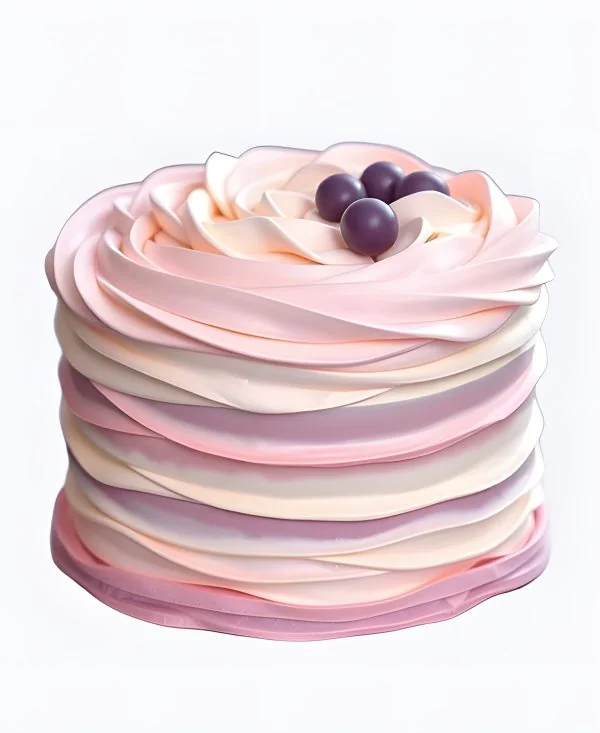 Розовый рифленый торт Фото