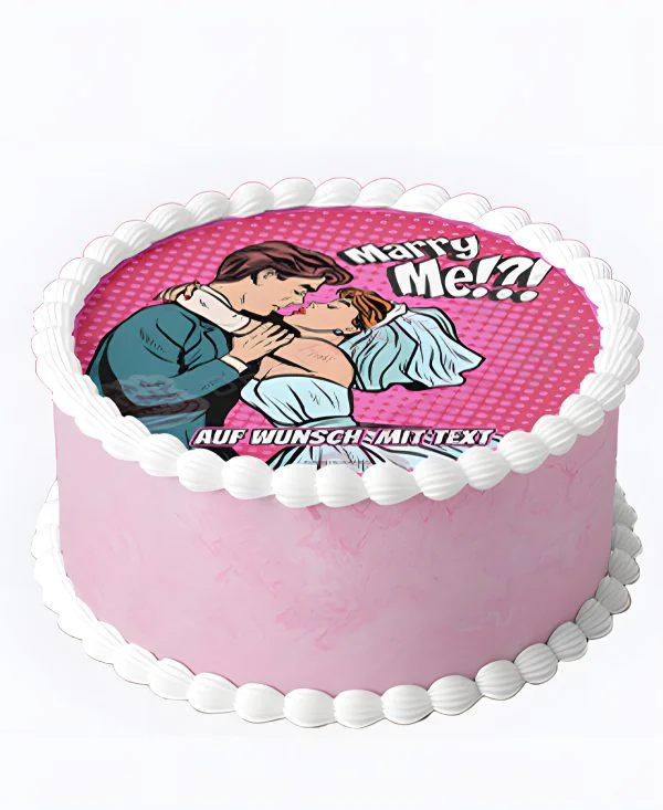 Розовый торт на сватовство с фотопечатью Розовый торт на сватовство с фотопечатью Фото