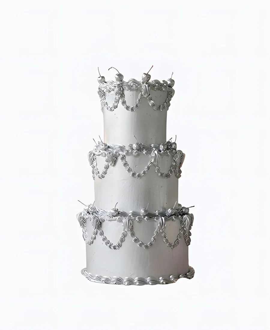 Серебряный трендовый торт на свадьбу Серебряный трендовый торт на свадьбу Фото