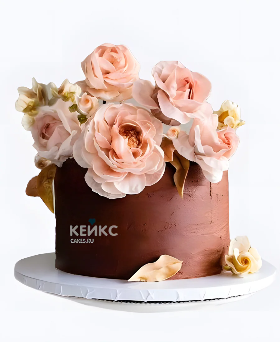 Шоколадный свадебный торт Пышный букет Шоколадный свадебный торт Пышный букет Фото