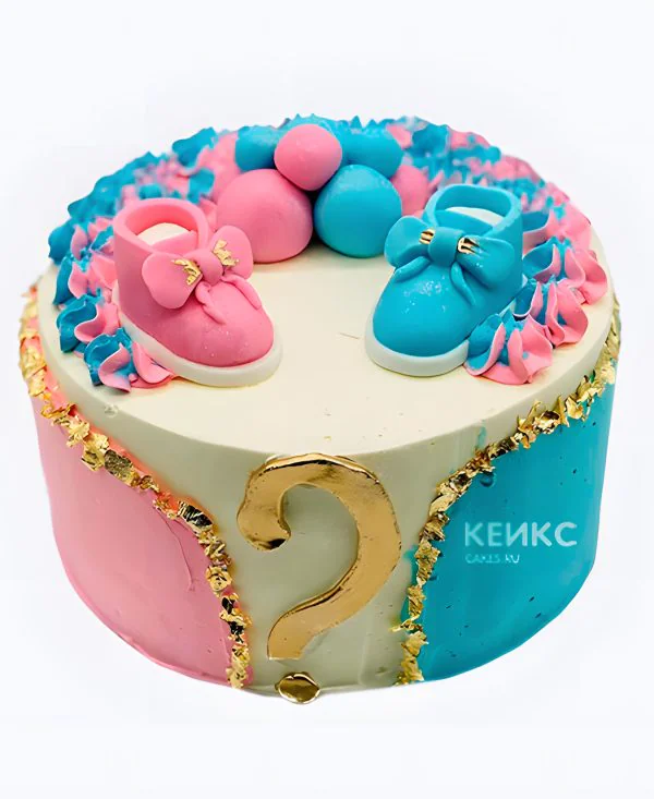 Симпатичный гендер-торт с знаком вопроса Фото