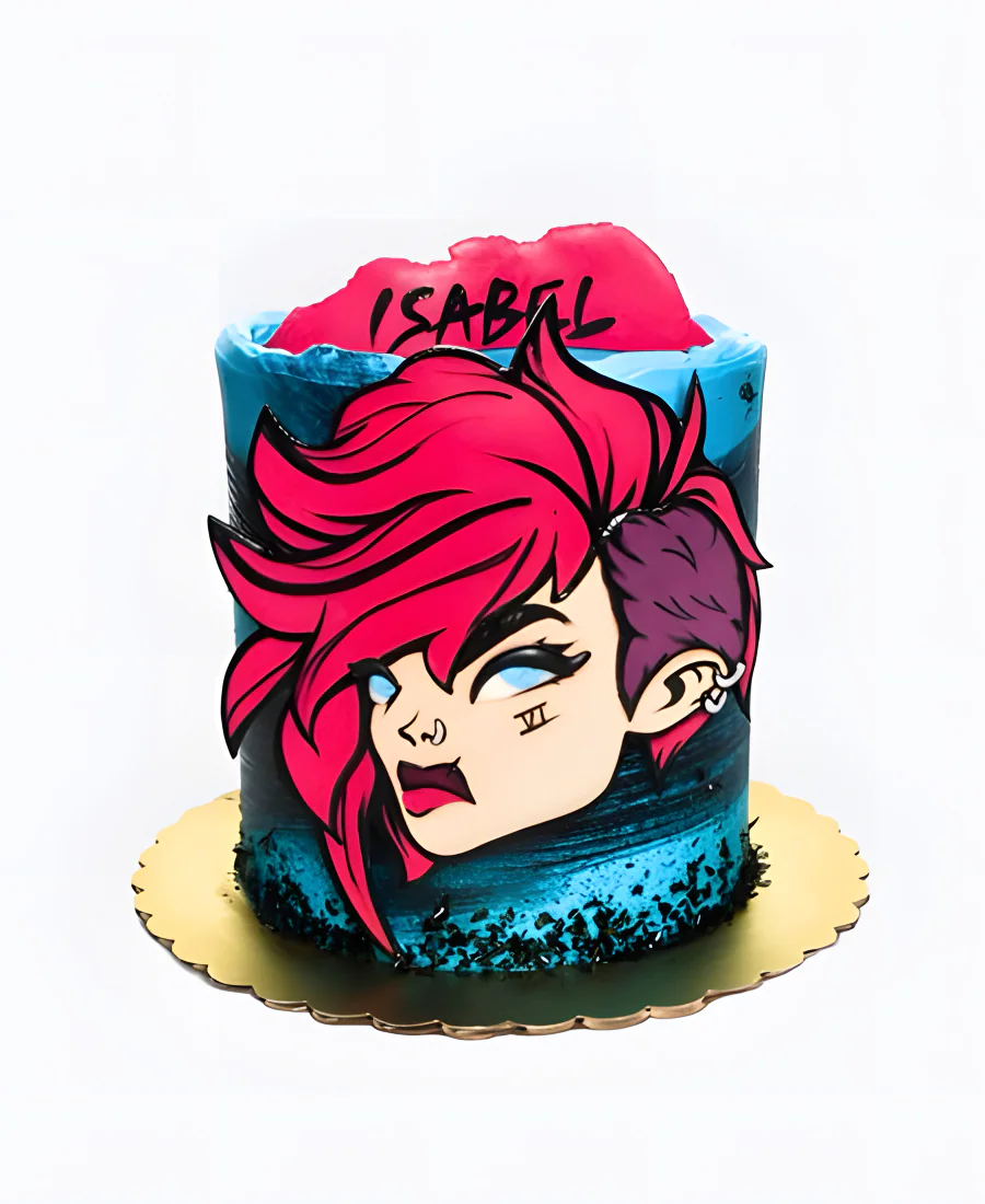 Синий торт на день рождения Аркейн Синий торт на день рождения Аркейн Фото