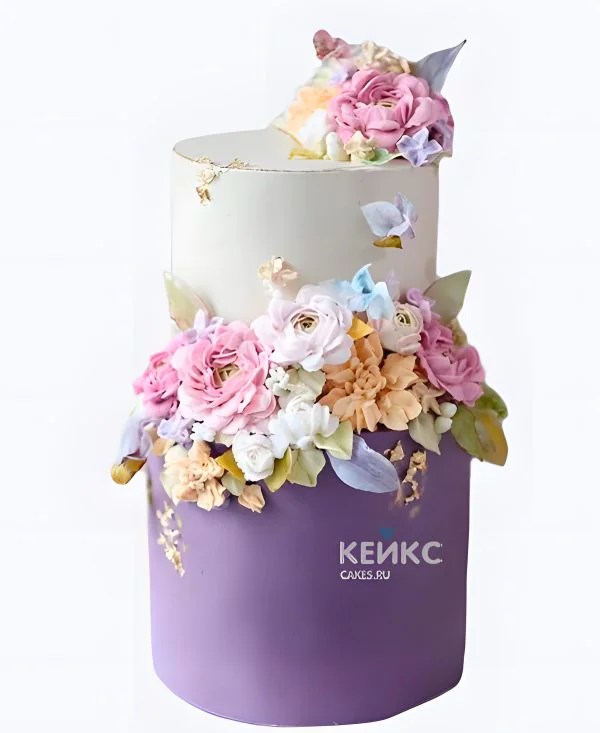 Сиреневый свадебный торт Настроение Фото